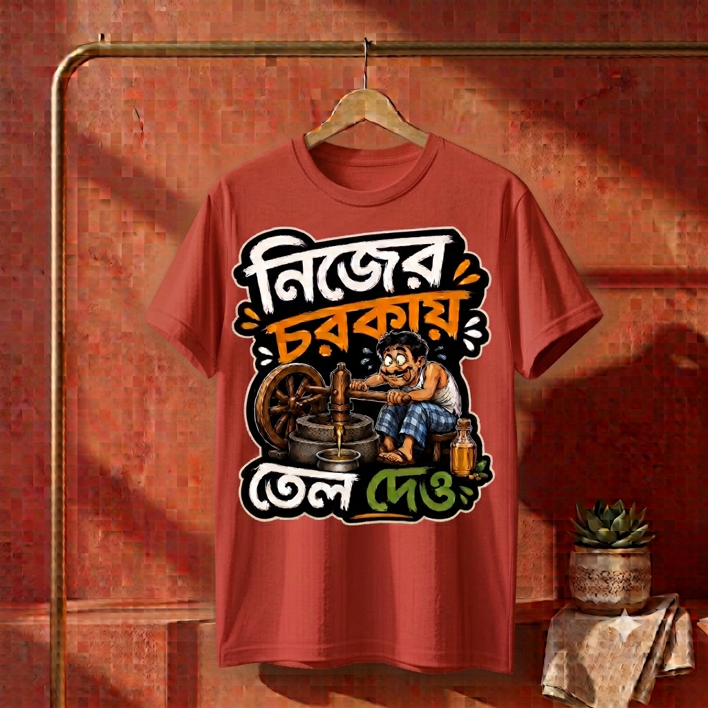 ||Unisex "NIJER CHORKAY TEL DAO" Bengali Printed T-Shirts||