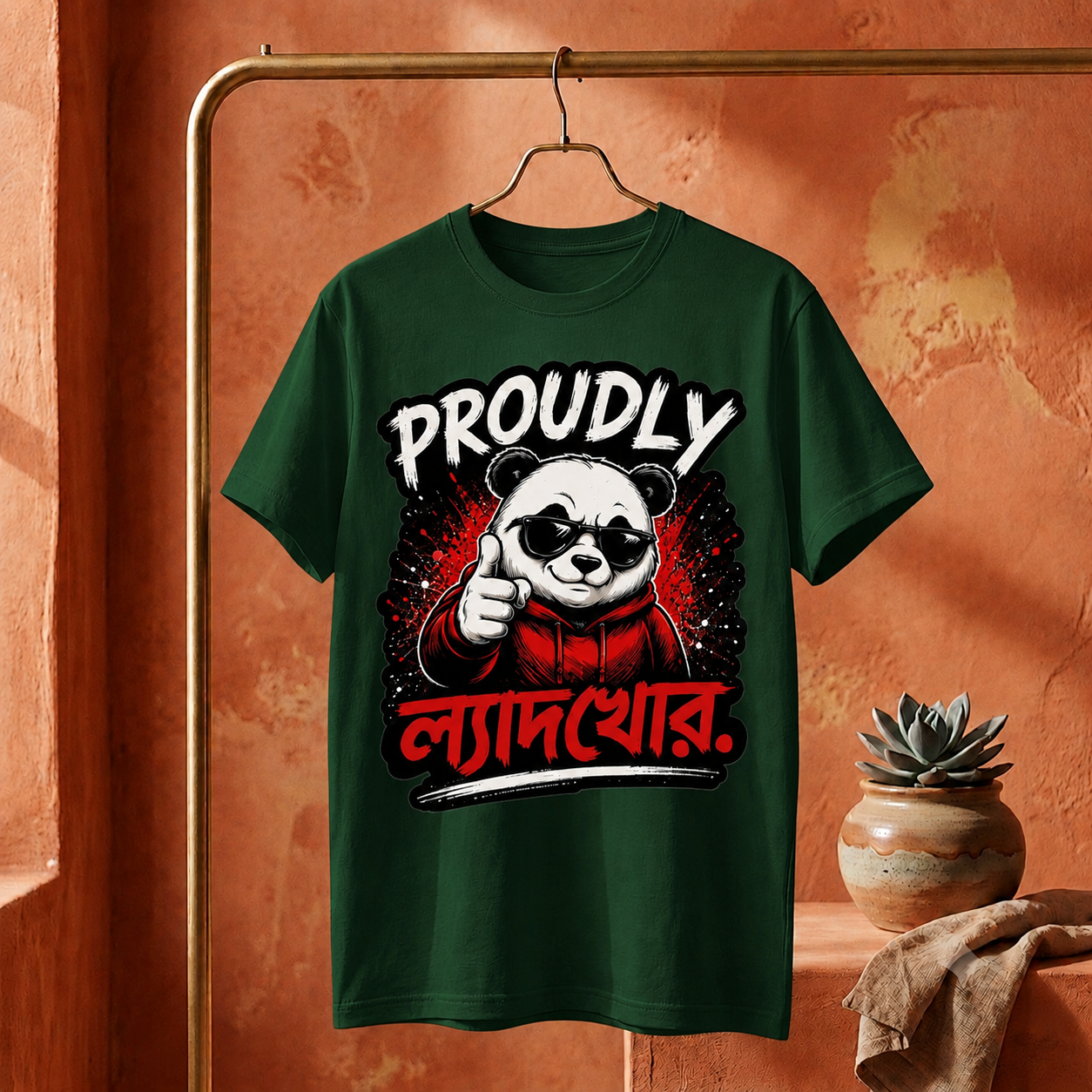 ||Unisex "PROUDLY LYADKHOR" Bengali Typography Printed T-Shirt||
