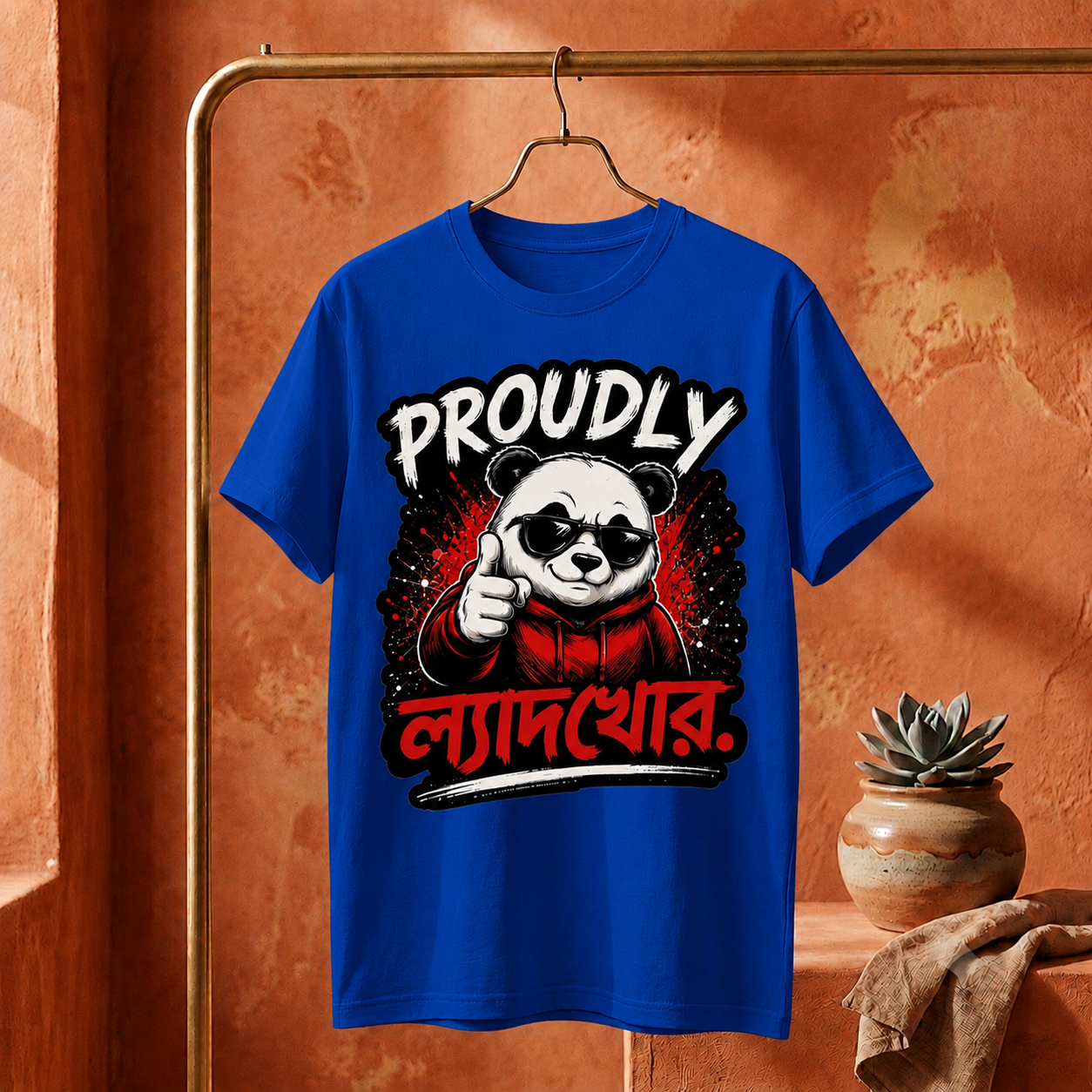 ||Unisex "PROUDLY LYADKHOR" Bengali Typography Printed T-Shirt||