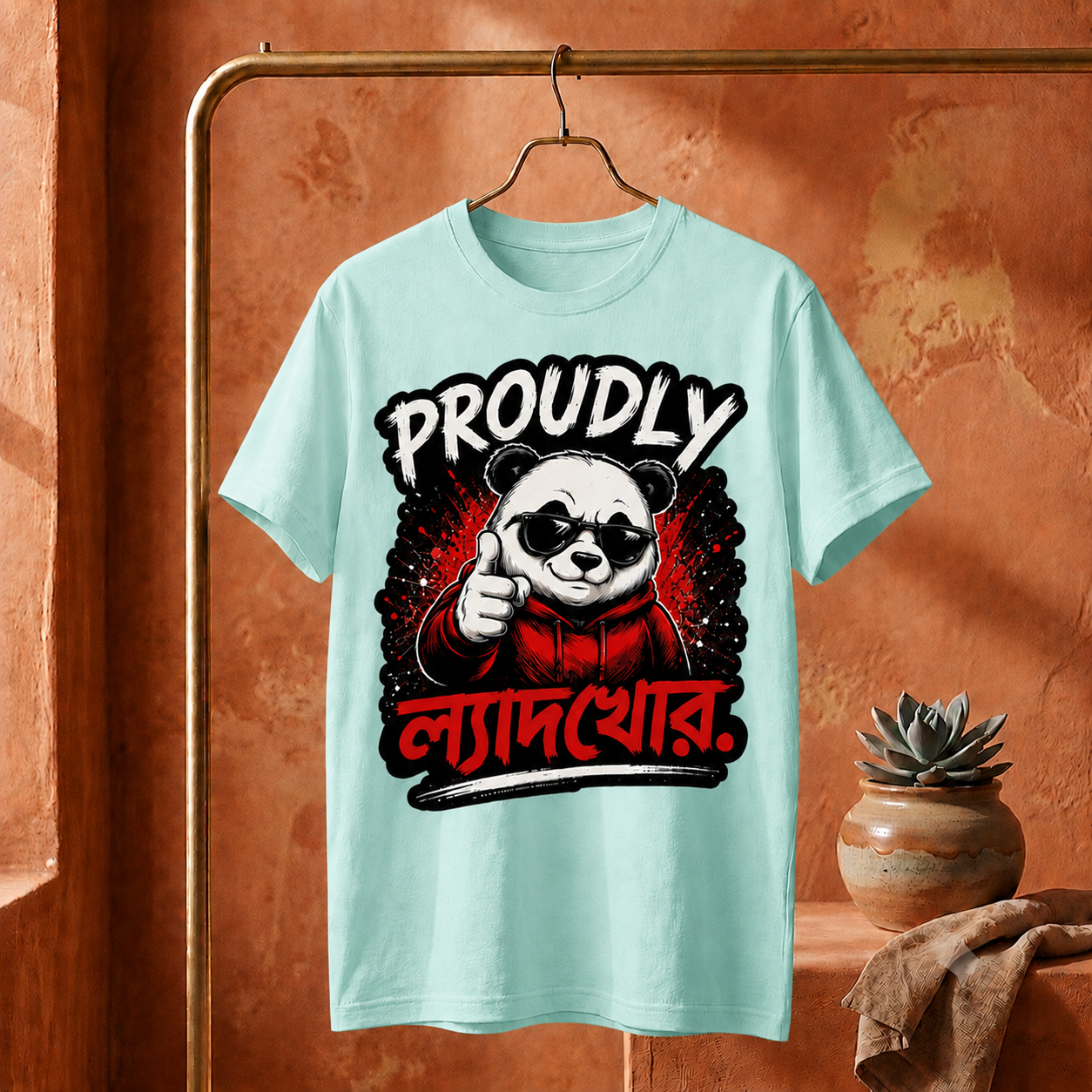 ||Unisex "PROUDLY LYADKHOR" Bengali Typography Printed T-Shirt||