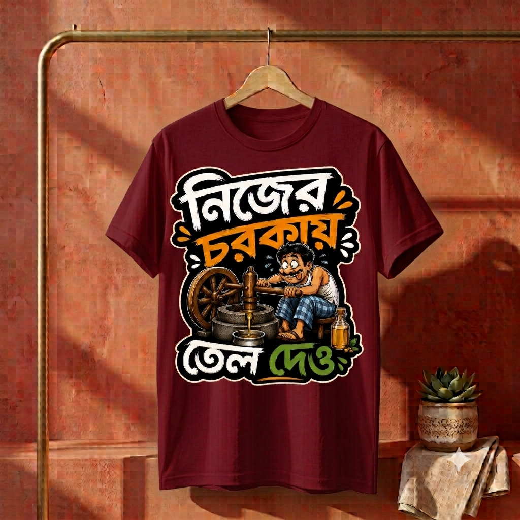 ||Unisex "NIJER CHORKAY TEL DAO" Bengali Printed T-Shirts||