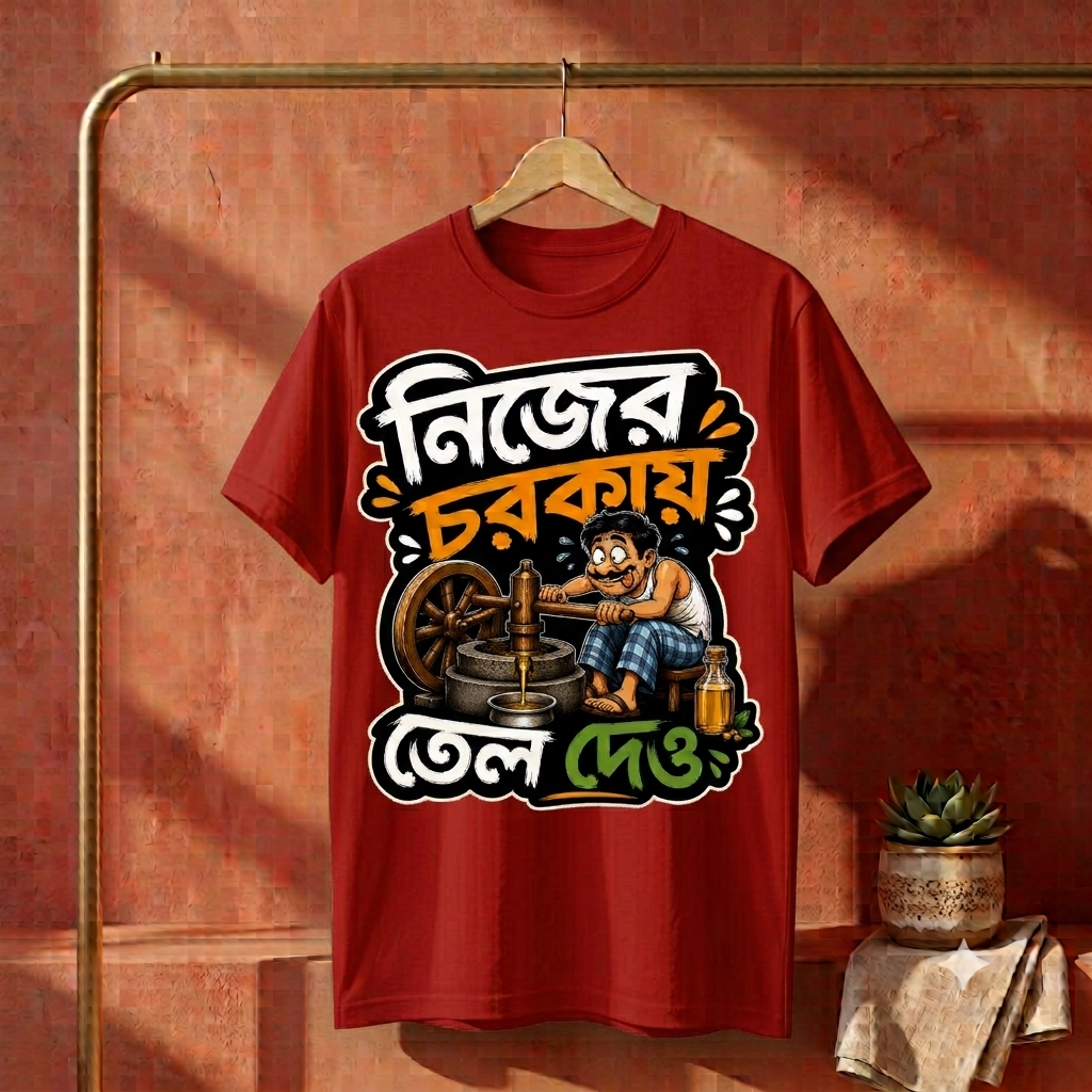 ||Unisex "NIJER CHORKAY TEL DAO" Bengali Printed T-Shirts||