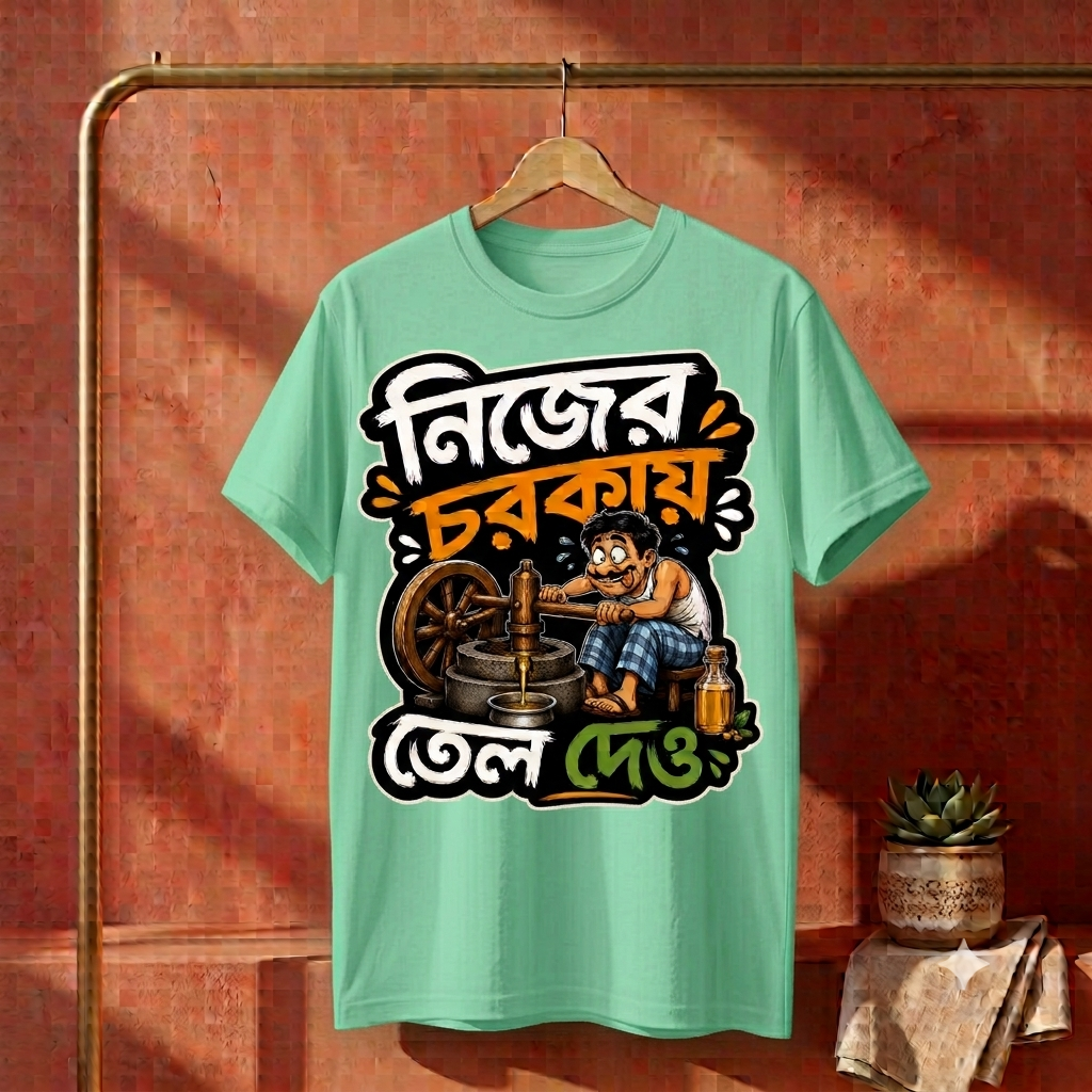 ||Unisex "NIJER CHORKAY TEL DAO" Bengali Printed T-Shirts||