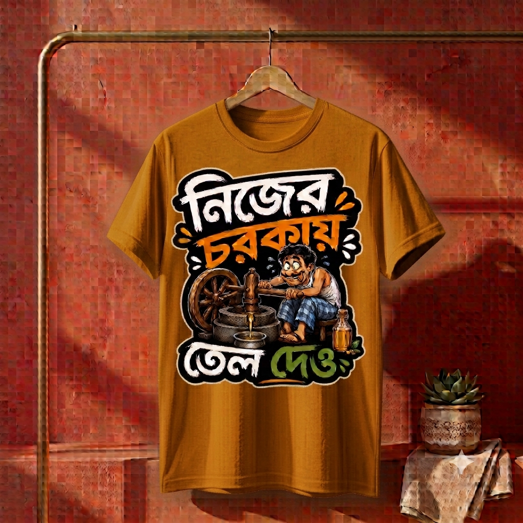 ||Unisex "NIJER CHORKAY TEL DAO" Bengali Printed T-Shirts||