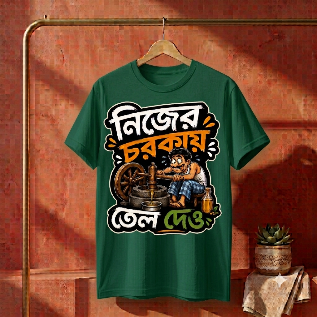 ||Unisex "NIJER CHORKAY TEL DAO" Bengali Printed T-Shirts||