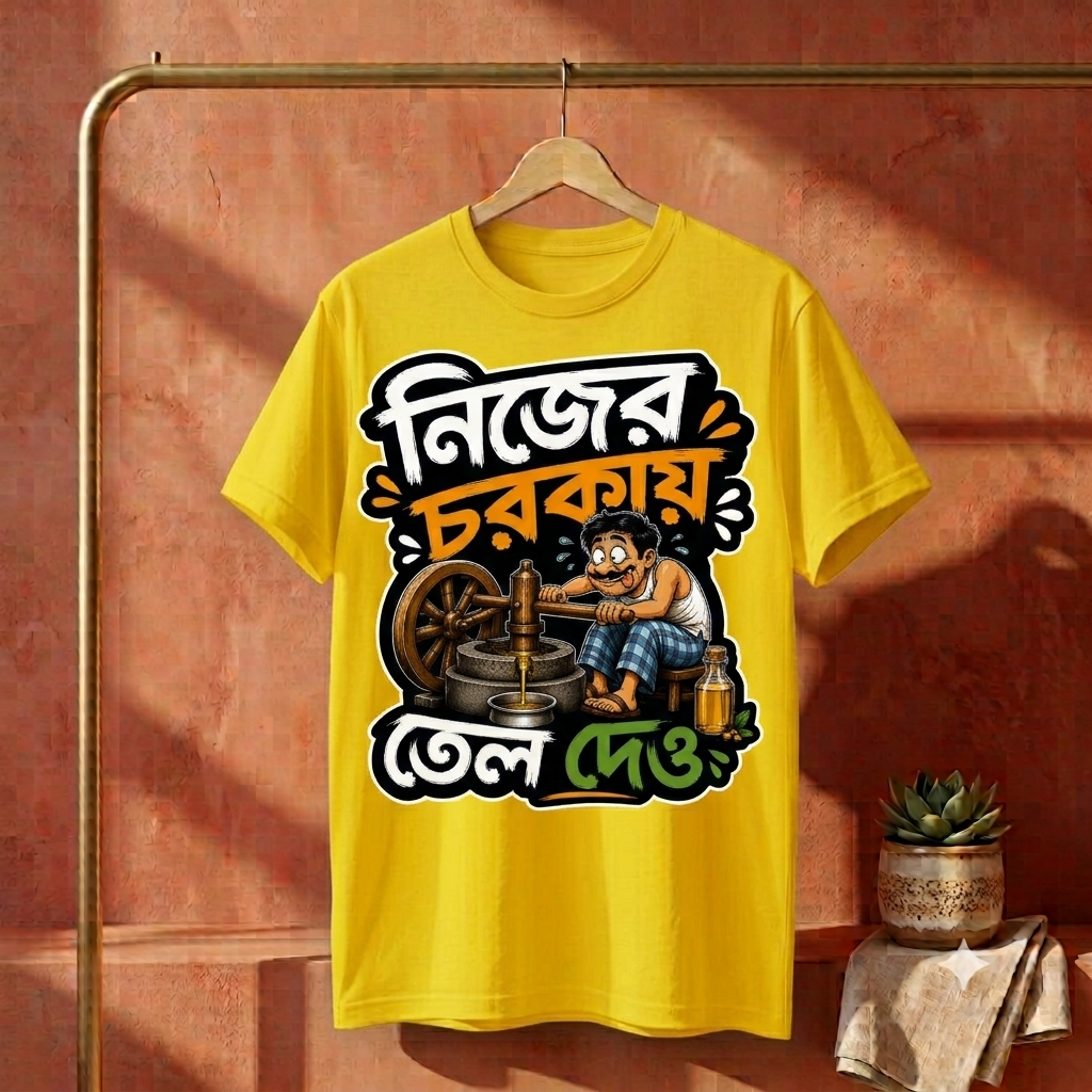 ||Unisex "NIJER CHORKAY TEL DAO" Bengali Printed T-Shirts||