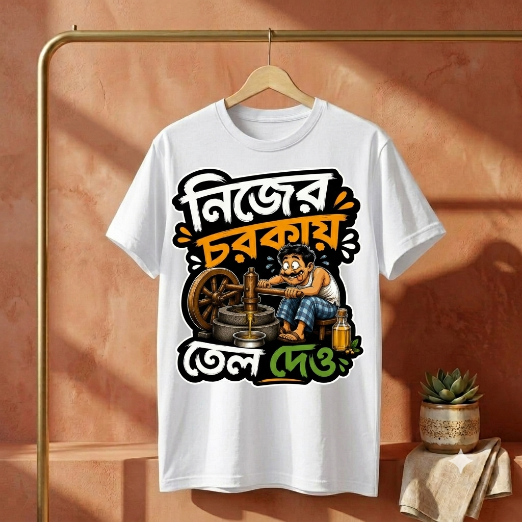 ||Unisex "NIJER CHORKAY TEL DAO" Bengali Printed T-Shirts||
