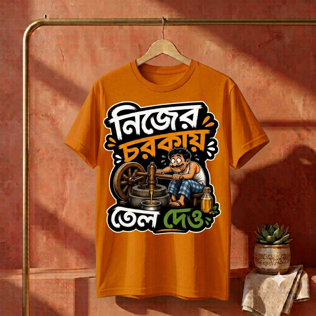 ||Unisex "NIJER CHORKAY TEL DAO" Bengali Printed T-Shirts||