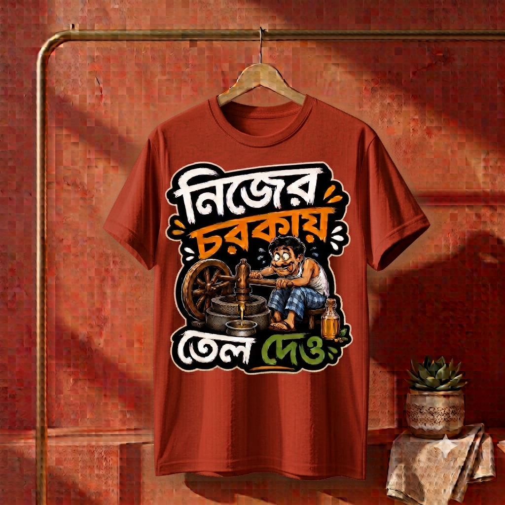 ||Unisex "NIJER CHORKAY TEL DAO" Bengali Printed T-Shirts||