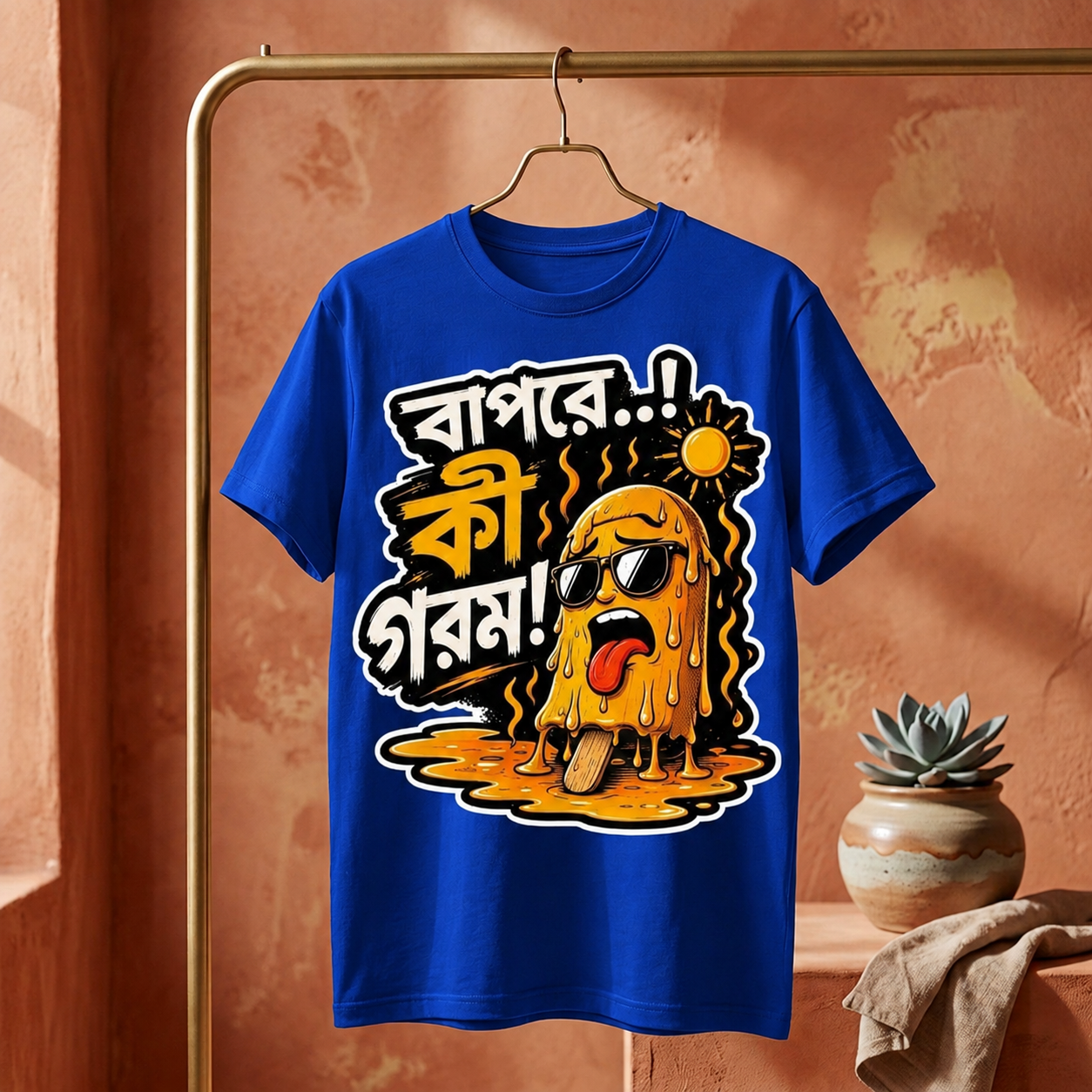 ||Unisex "BAPRE, KI GOROM!" Bengali Typography Printed T-Shirt||
