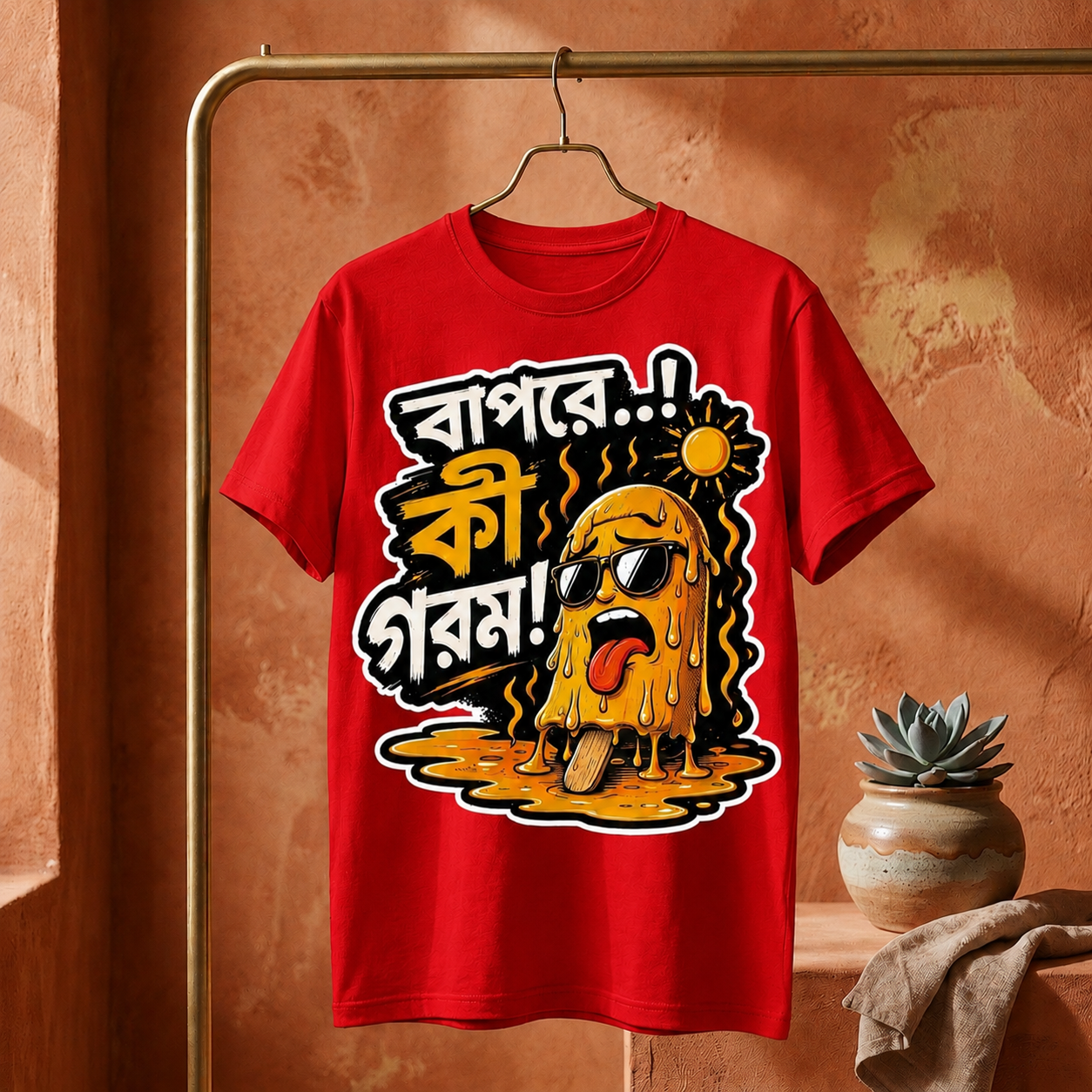 ||Unisex "BAPRE, KI GOROM!" Bengali Typography Printed T-Shirt||