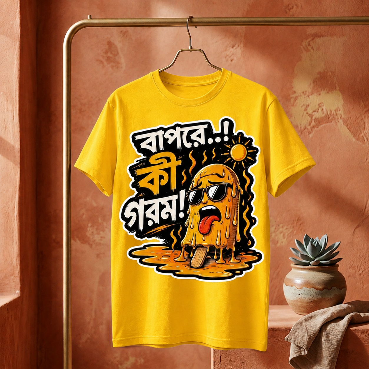 ||Unisex "BAPRE, KI GOROM!" Bengali Typography Printed T-Shirt||
